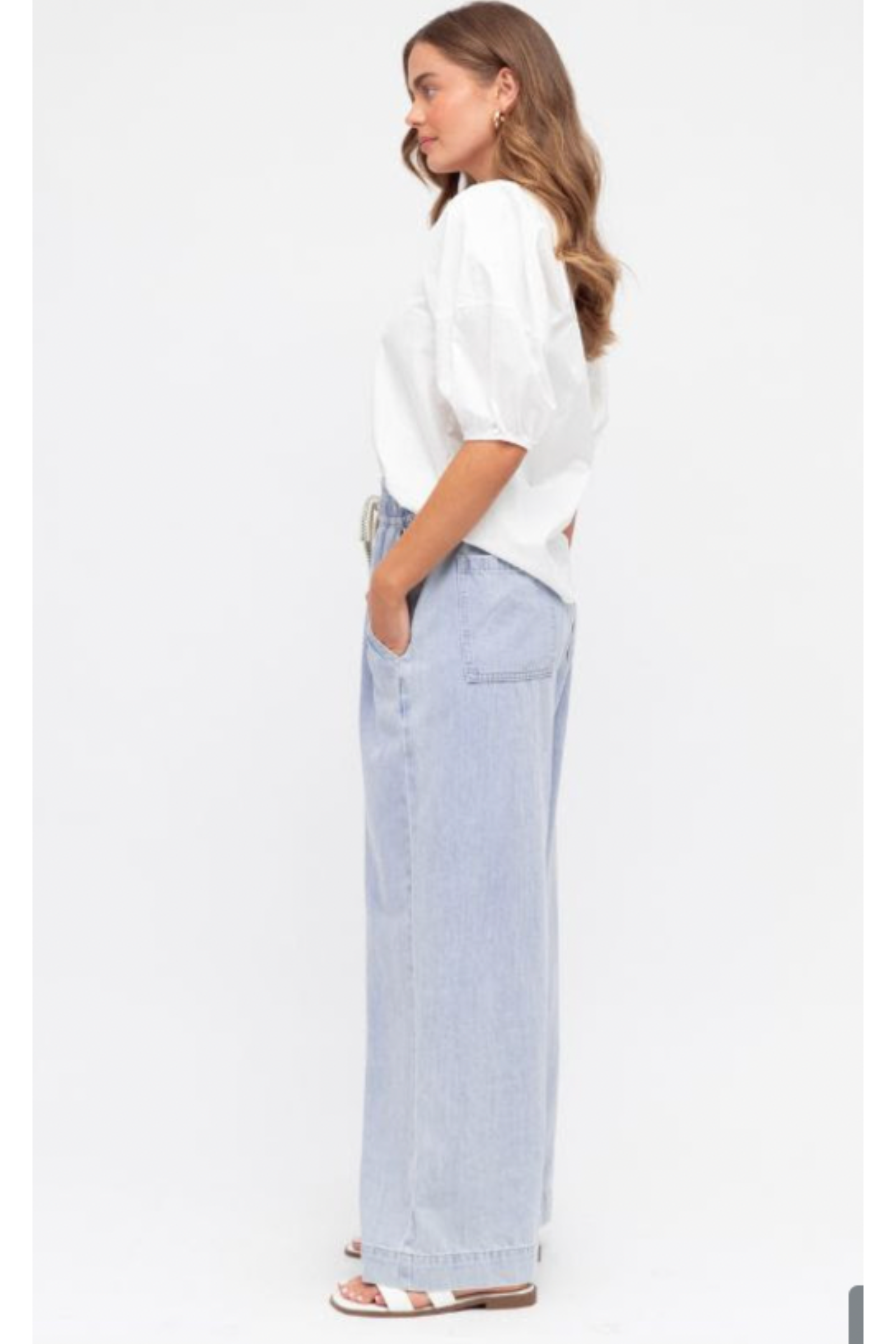 Label of Love Denim Wide Leg Jeans - Light Blue