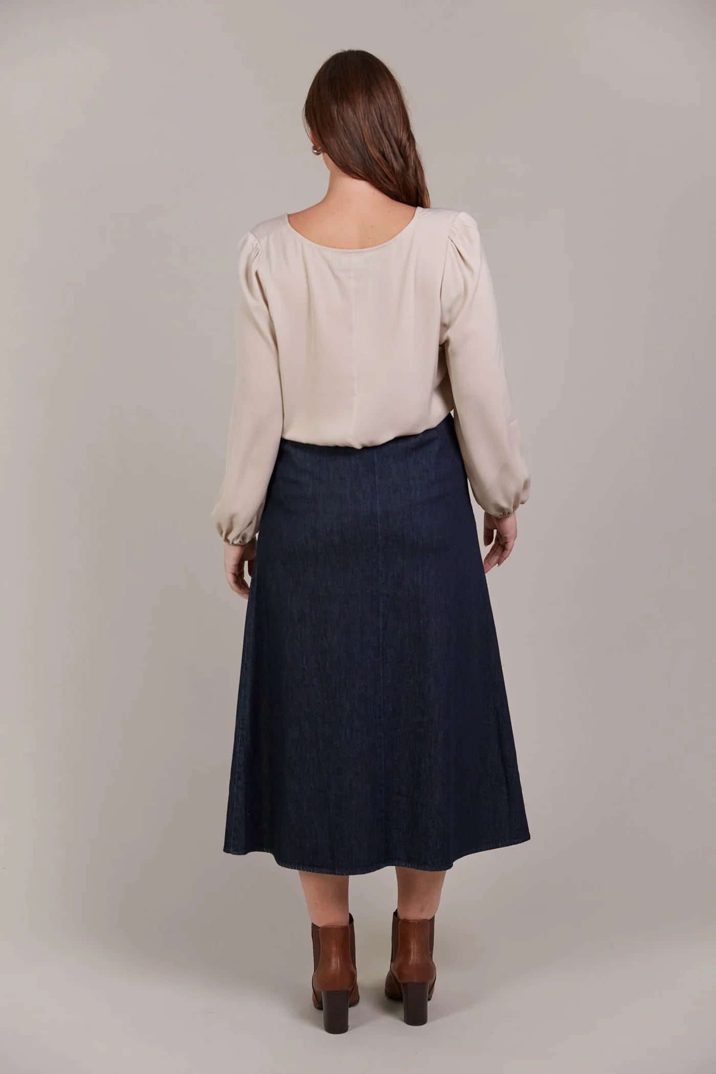 Eb and Ive Pepi Denim Midi Skirt - Oxford