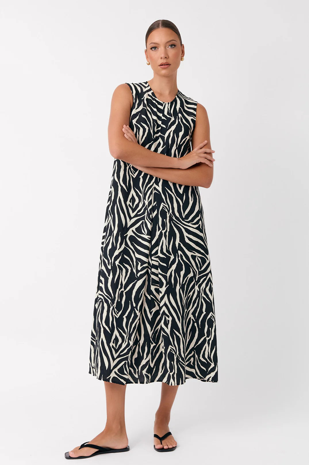 Adorne Toby Zebra Maxi Dress