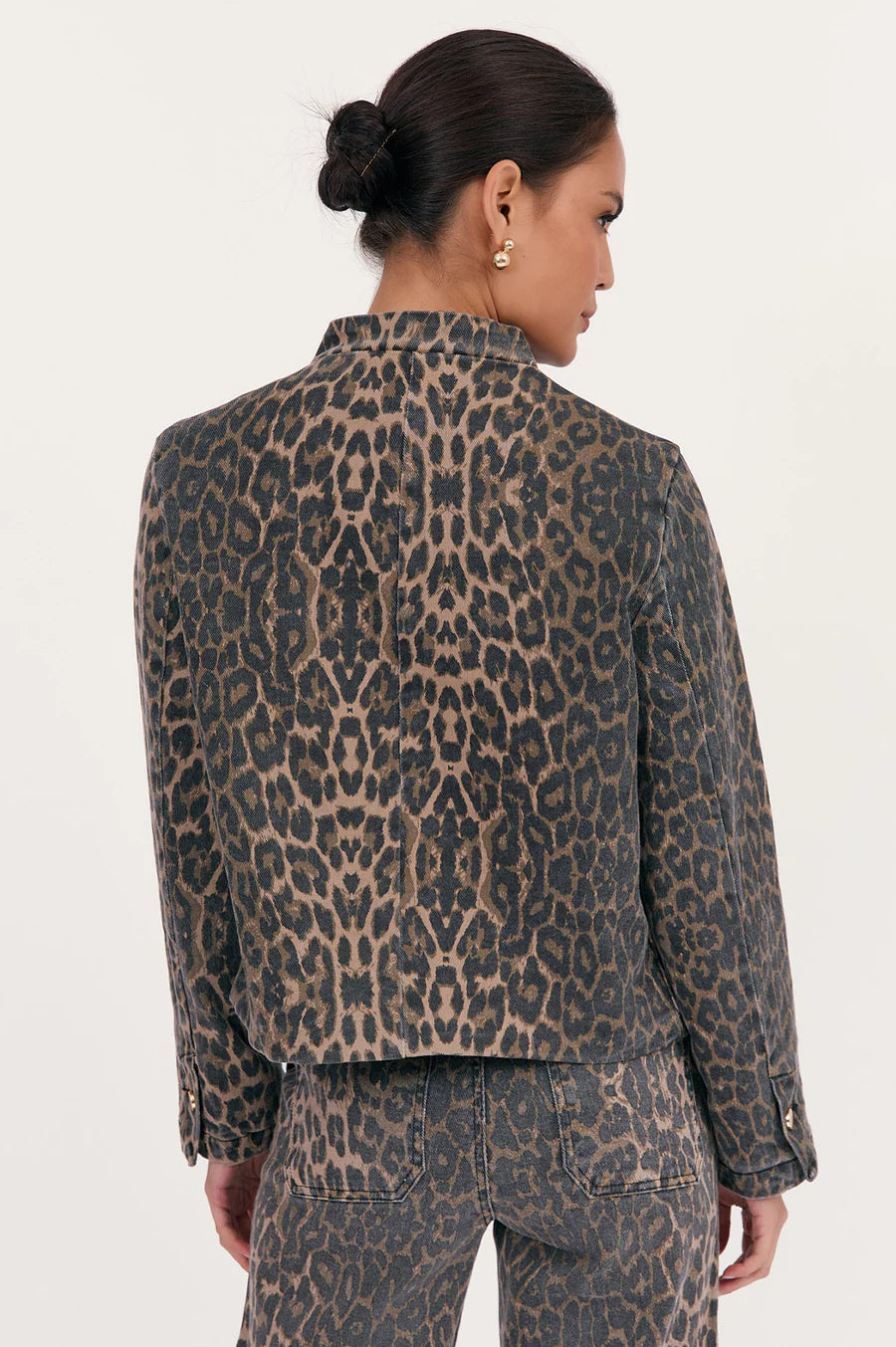 Adorne Heather Leopard Print Jacket