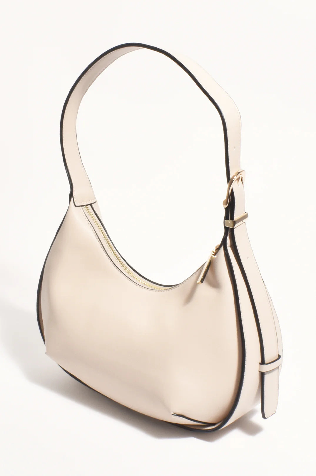 Adorne Cecelia Stitch Crescent Bag Stone