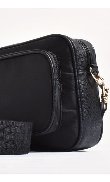 Adorne Blair Webbing Nylon Crossbody Bag Black