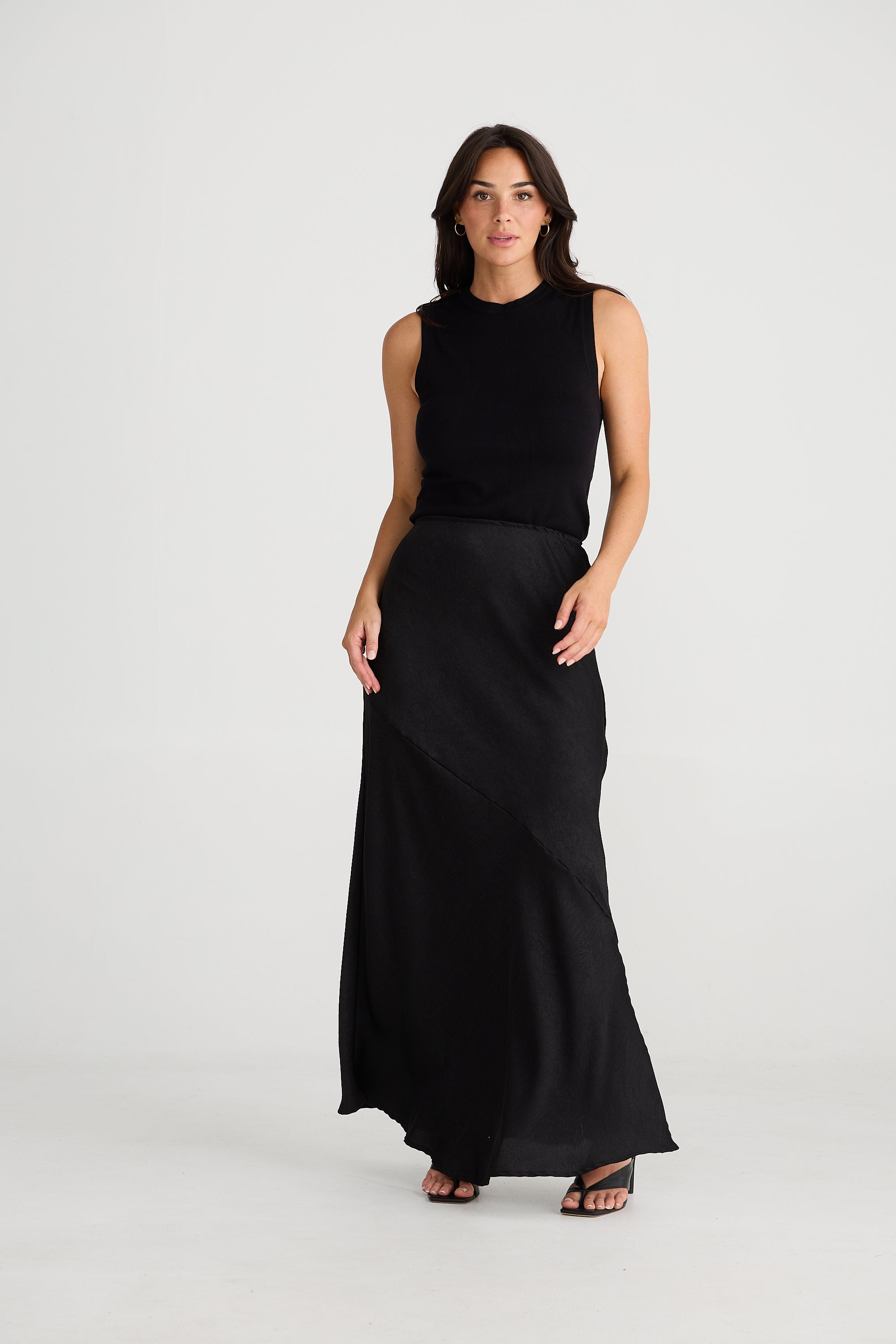 Brave and True Rozalia Slip Skirt Black