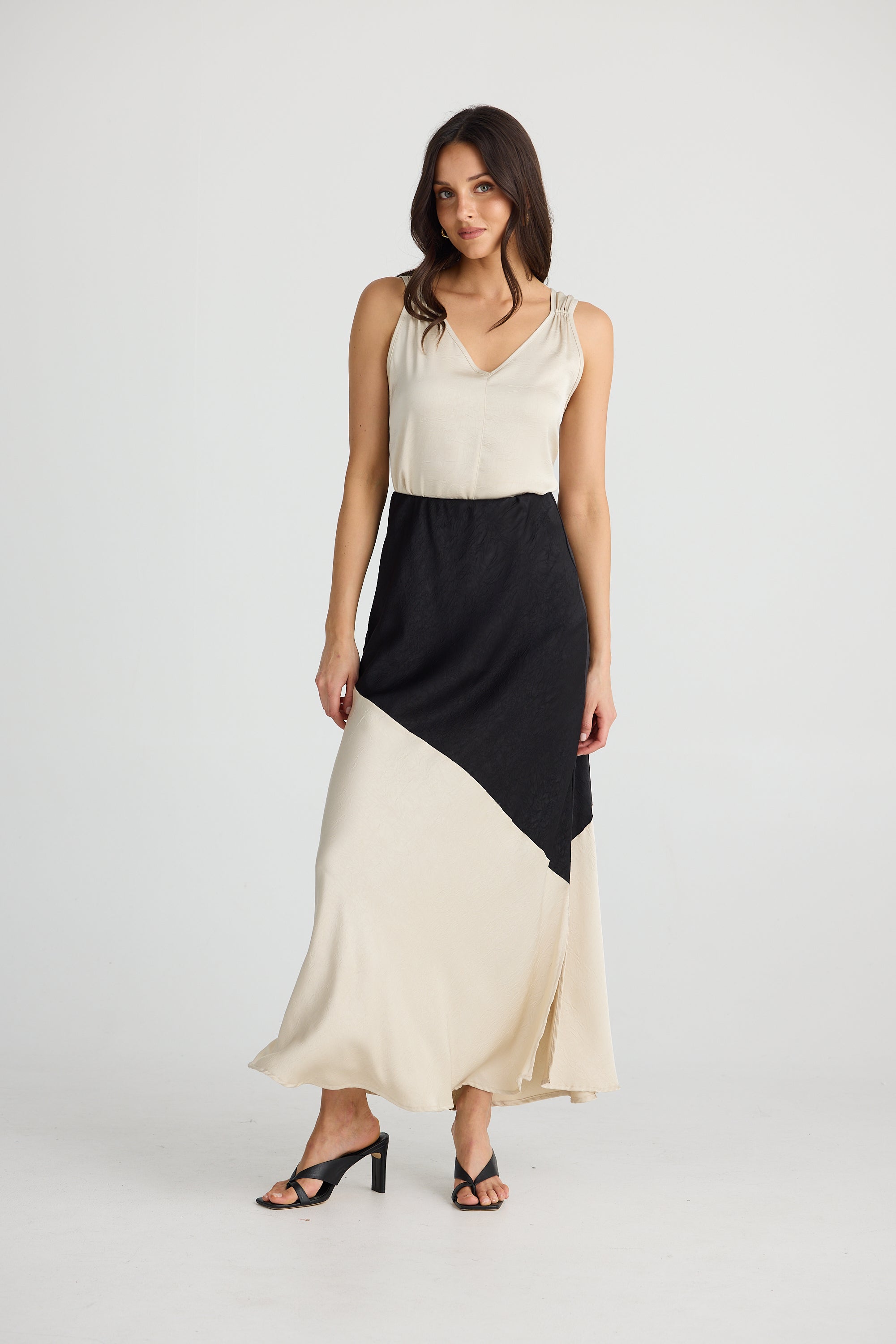 Brave and True Rozalia Slip Skirt Black Oyster