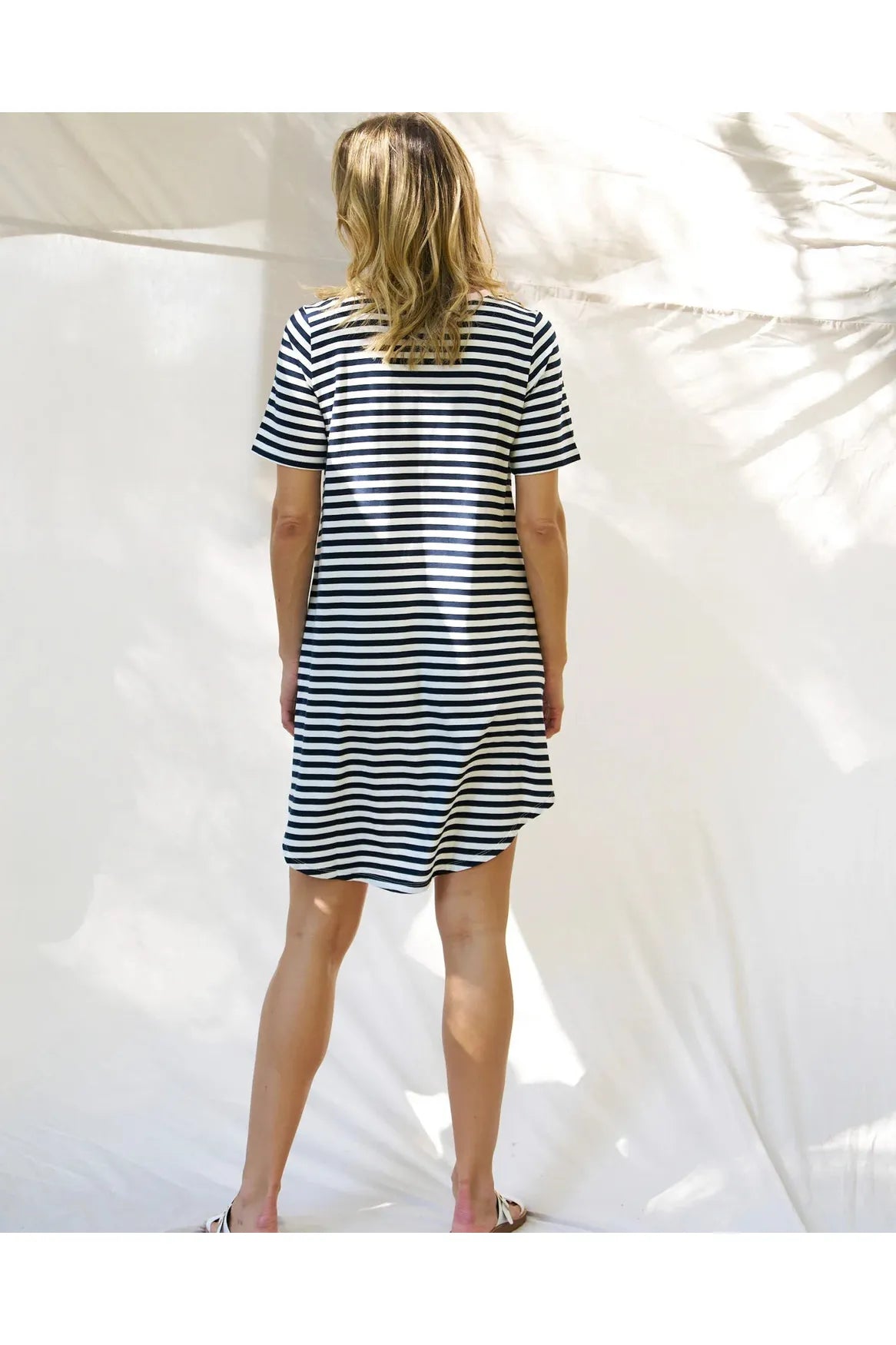 Betty Basics Nyree Dress Navy Stripe Pink