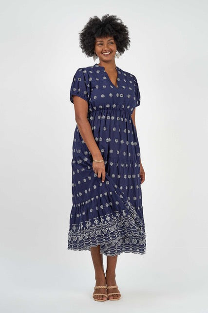 Naudic Frida Maxi Capri Broderie Dress