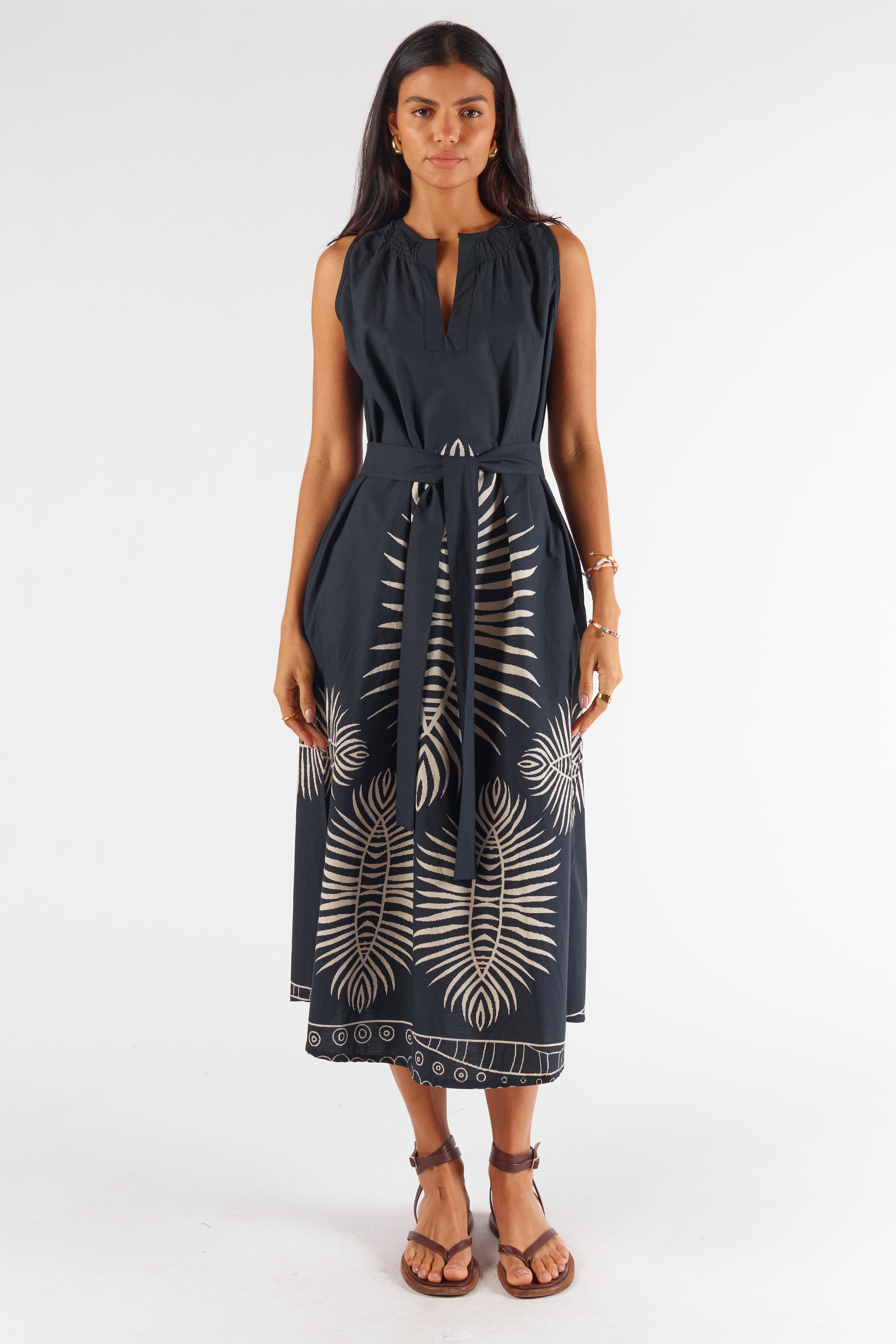 Itami Estrada Sleeveless Palm Dress