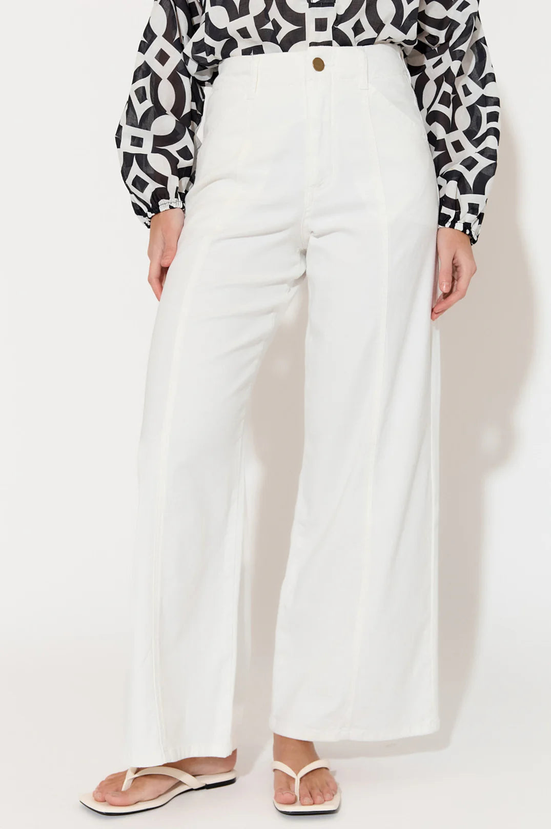 Adorne Adele Wide Leg Pant Off White