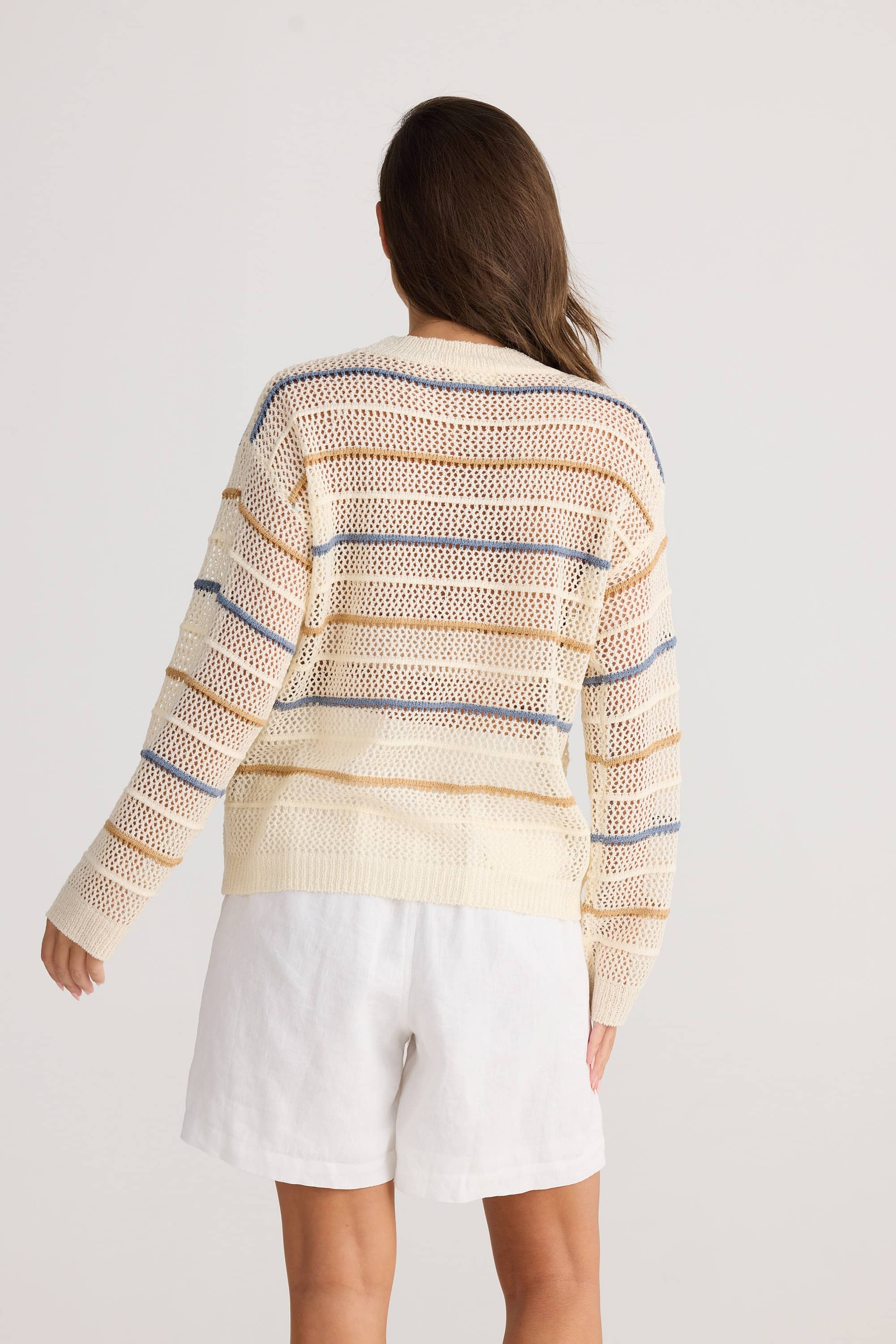 Holiday St Barts Knit Natural Stripe